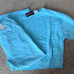Year of Ours Light Blue Sweatshirt and Pants Set